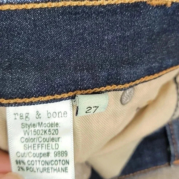 RAG & BONE "THE CATE MID-RISE SKINNY" Destroyed Jeans In "SHEFFIELD" - Picture 9 of 12